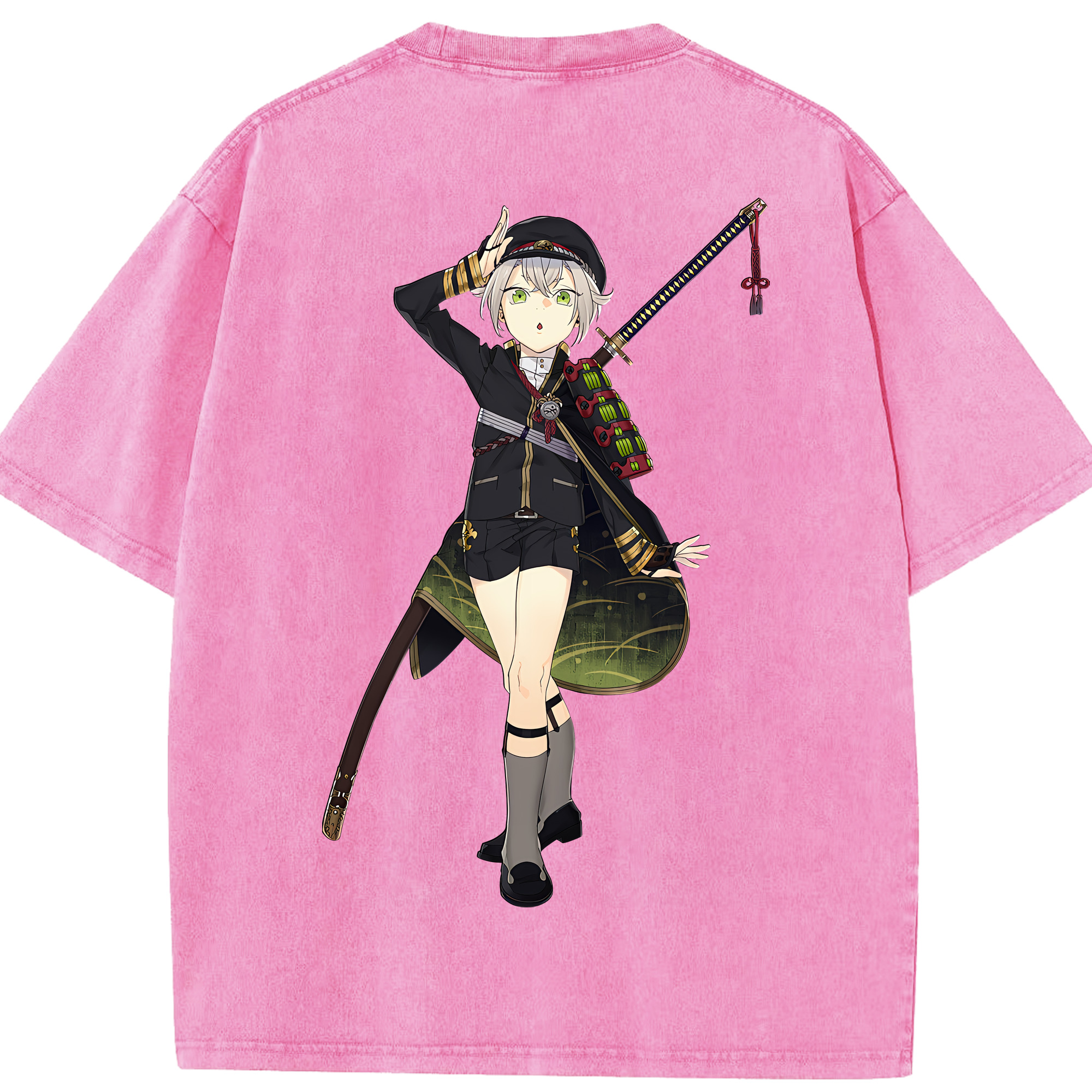 （画像用） 刀剣乱舞 Touken Ranbu 綿100% ヴィンテージ風 半袖Tシャツ（背面プリント）